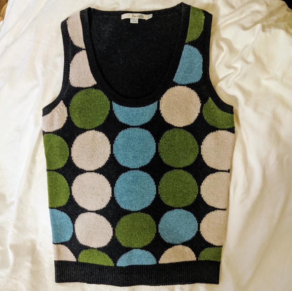 Boden Wool Polka Dot Sweater Vest